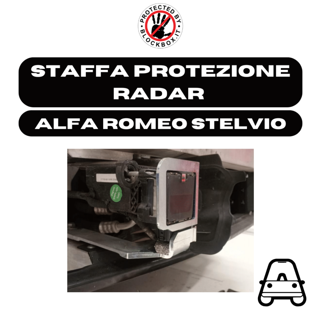 BLOCK BOX - BBRARS- STAFFA PROTEZIONE RADAR PER ALFA ROMEO STELVIO - PROTEZIONE DUPLICAZIONE CHIAVE.