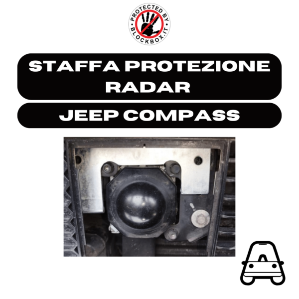BLOCK BOX - BBRJC8L - STAFFA PROTEZIONE RADAR PER JEEP COMPASS - PROTEZIONE DUPLICAZIONE CHIAVE.
