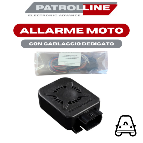 HPS 930 DEDICATO- ALLARME MOTO PATROLLINE SENZA TELECOMANDO CON CABLAGGIO DEDICATO- INSERIMENTO AUTOMATICO