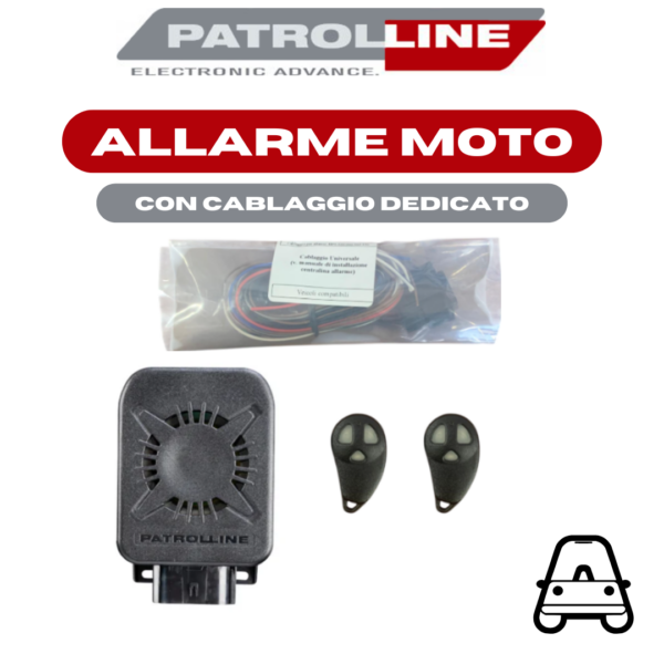 HPS 945 DEDICATO - ALLARME MOTO PATROLLINE CON 2 TELECOMANDI HPA952 E CON CABLAGGIO DEDICATO